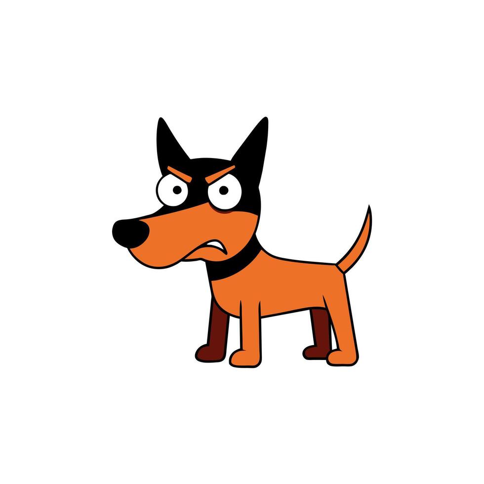 Borkie dog angry icon illustration vector