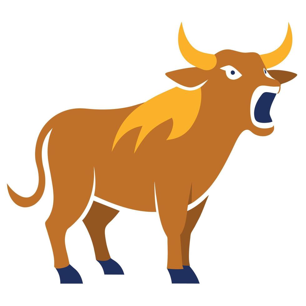 Brahman Cattle cow screams icon illustration vector