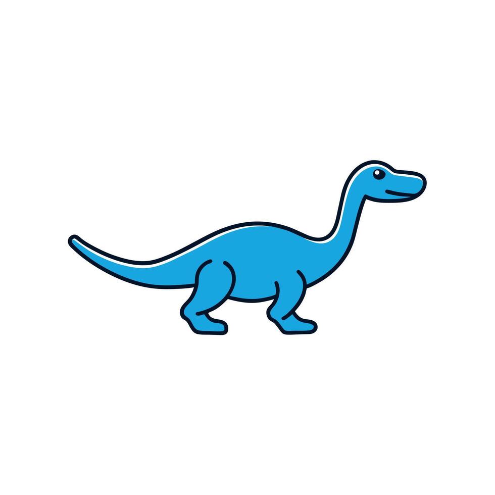 Brachiosaurus dinosaur runs icon illustration vector
