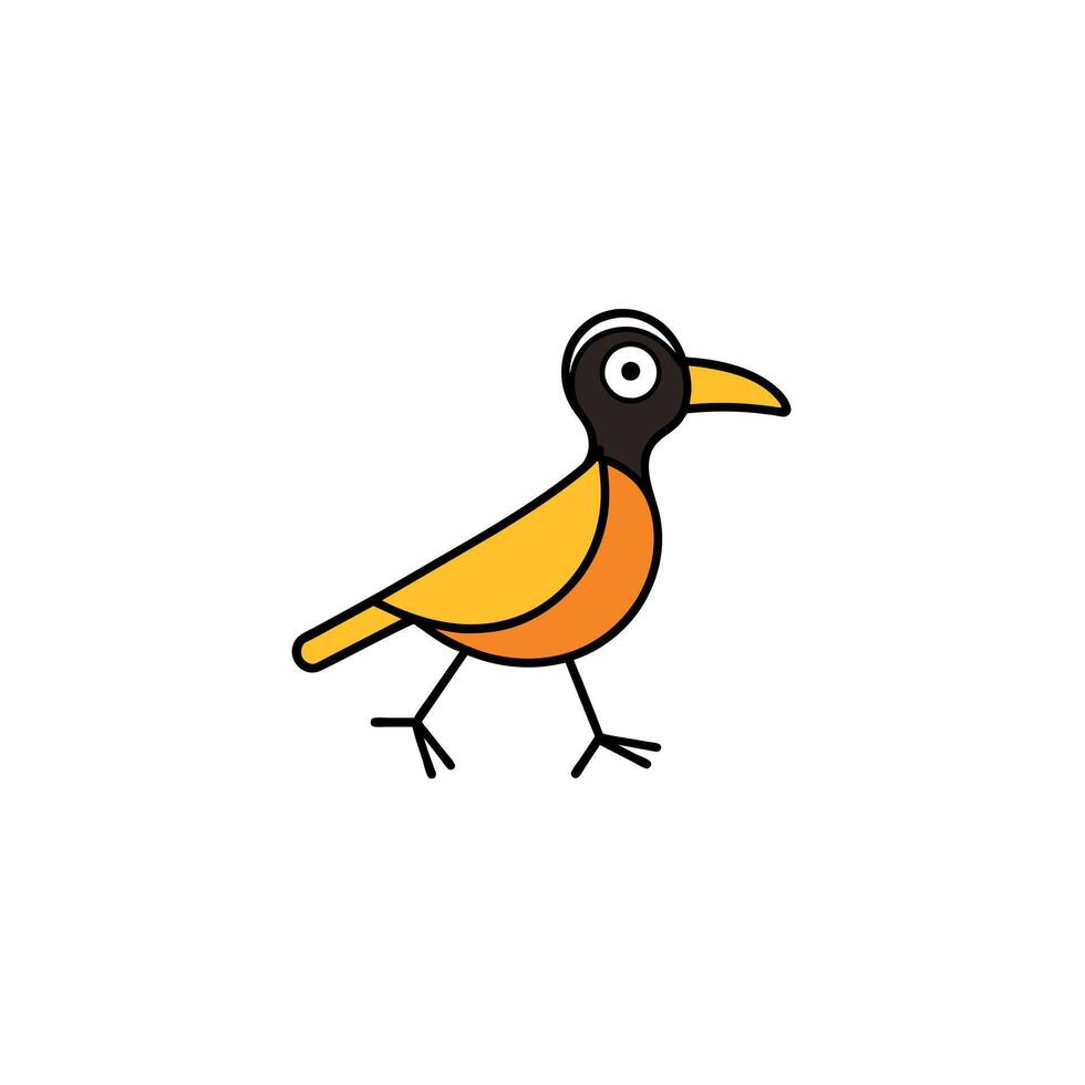 Bullocks Oriole bird walks icon illustration vector