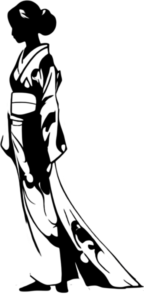 Elegant silhouette showcases graceful femininity in black. AI-generated. png