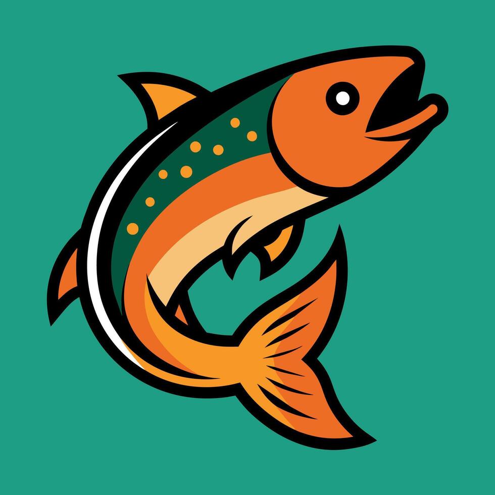 Brook Trout fish play icon illustration vector