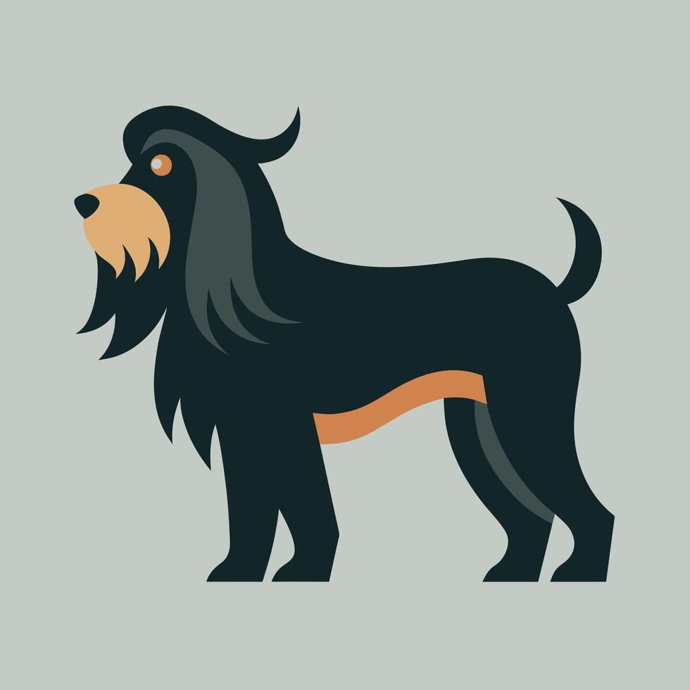 Briard dog goes icon illustration vector