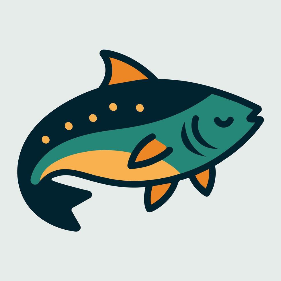 Brook Trout fish sleeps icon illustration vector