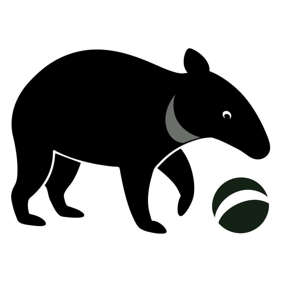 Brazilian Tapir play icon illustration vector