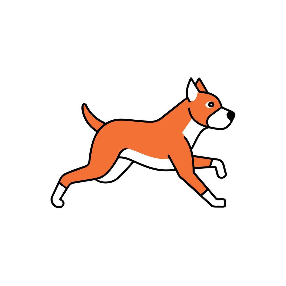 Boxer Dog runs icon illustration vector
