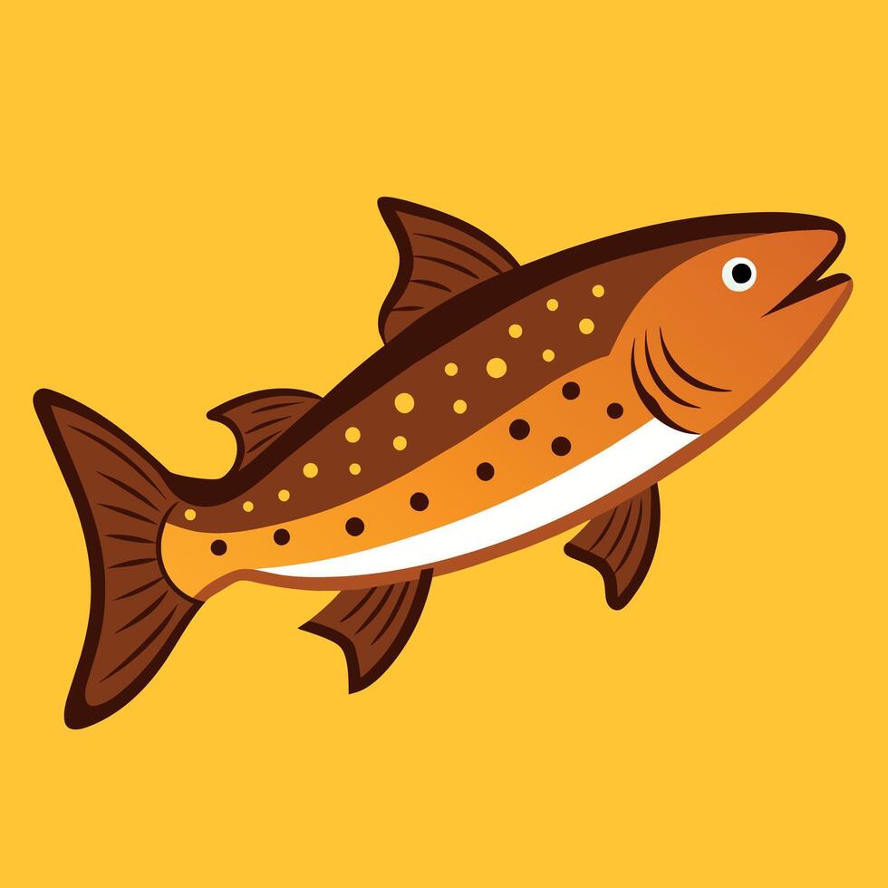 Brown Trout fish walks icon illustration vector