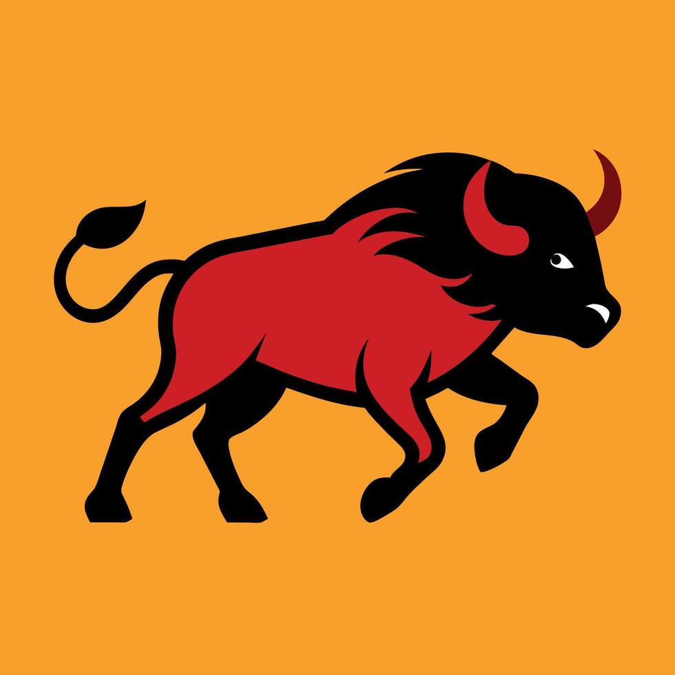 Buffalo runs icon illustration vector