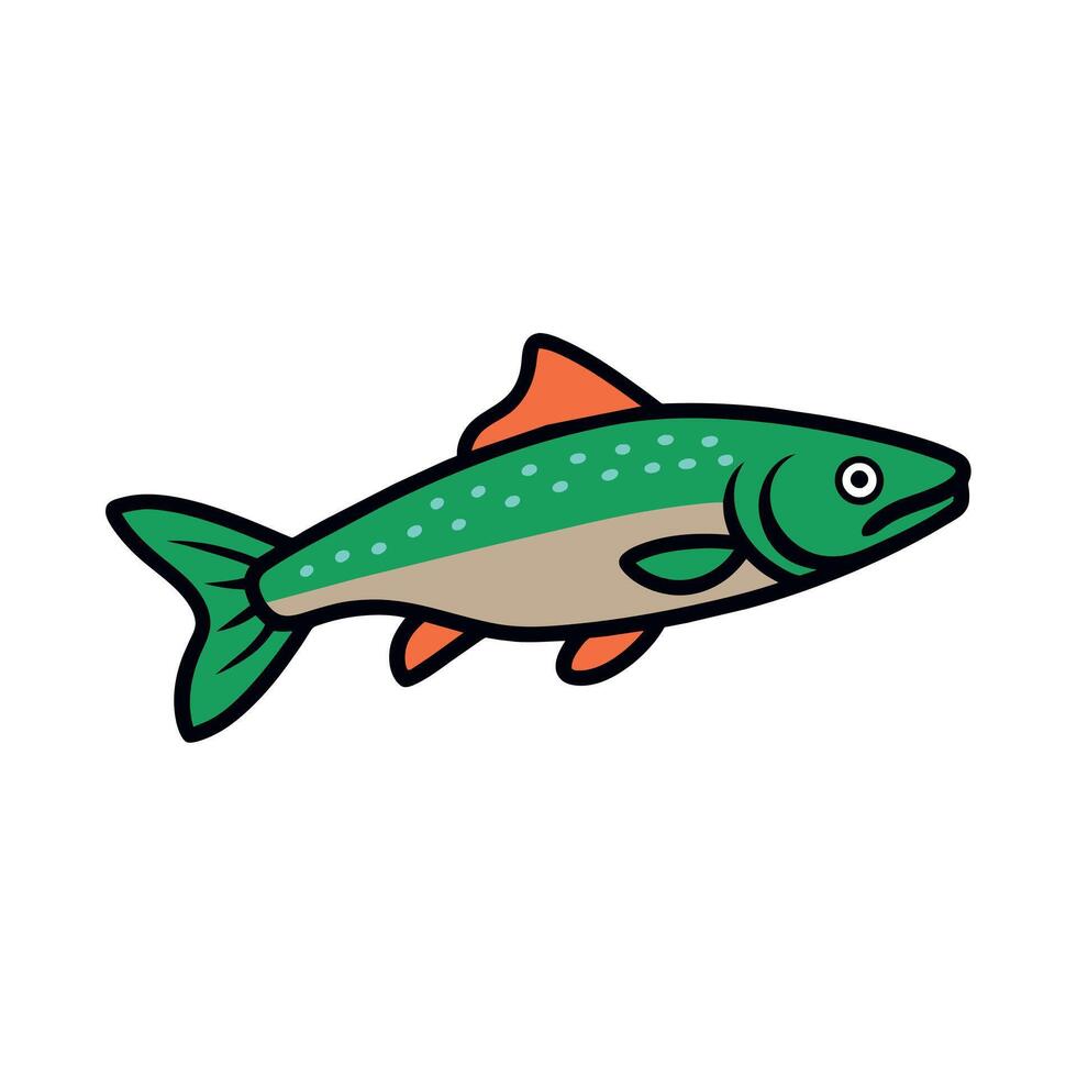 Brook Trout fish swims icon illustration vector