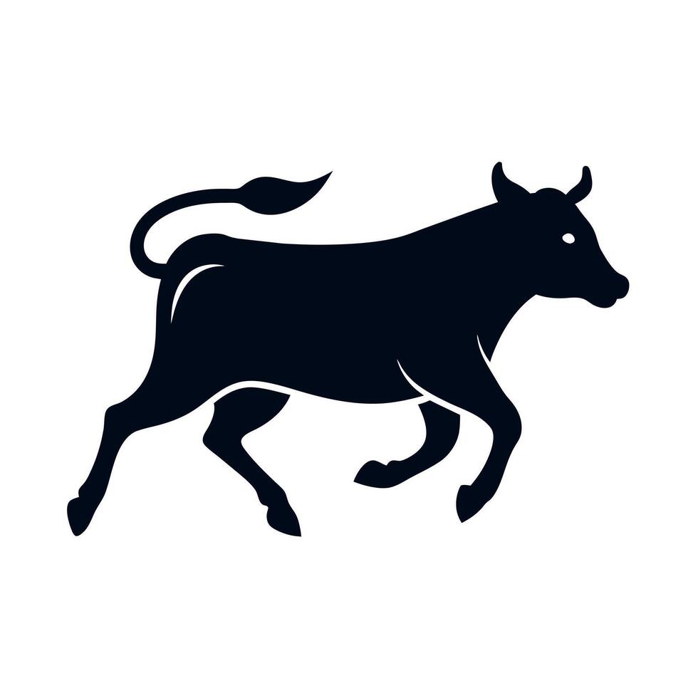 Brahman Cattle cow runs icon illustration vector