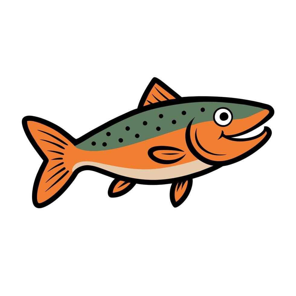 Brook Trout fish smiles icon illustration vector