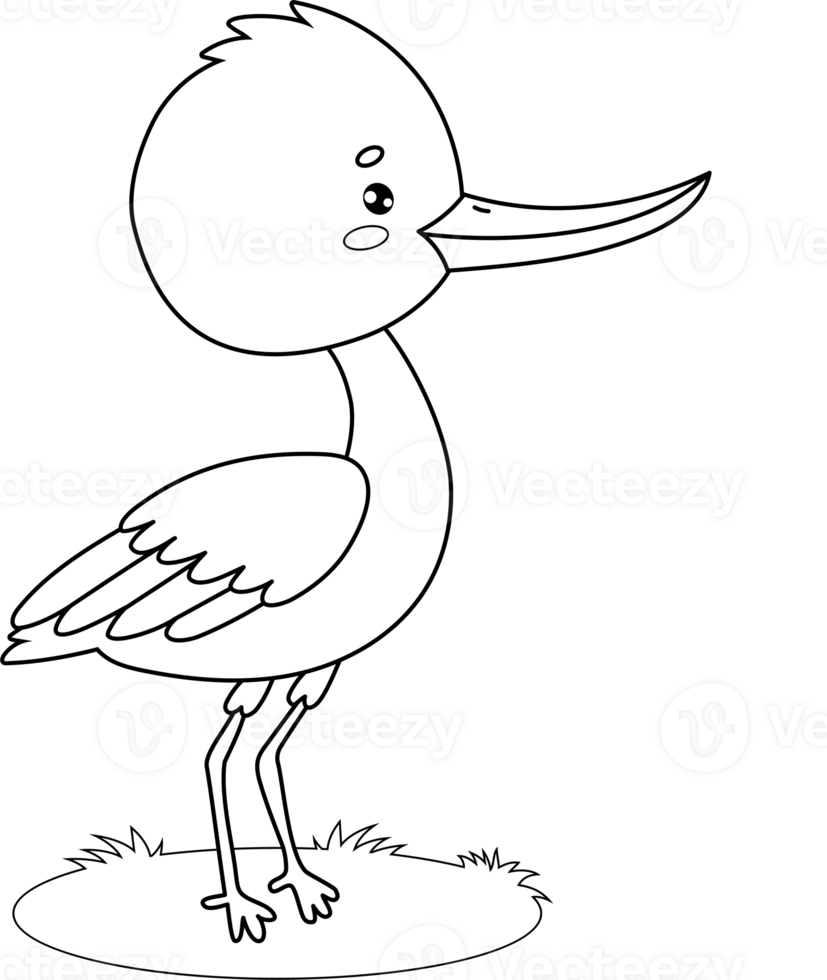 Outline bird stork png