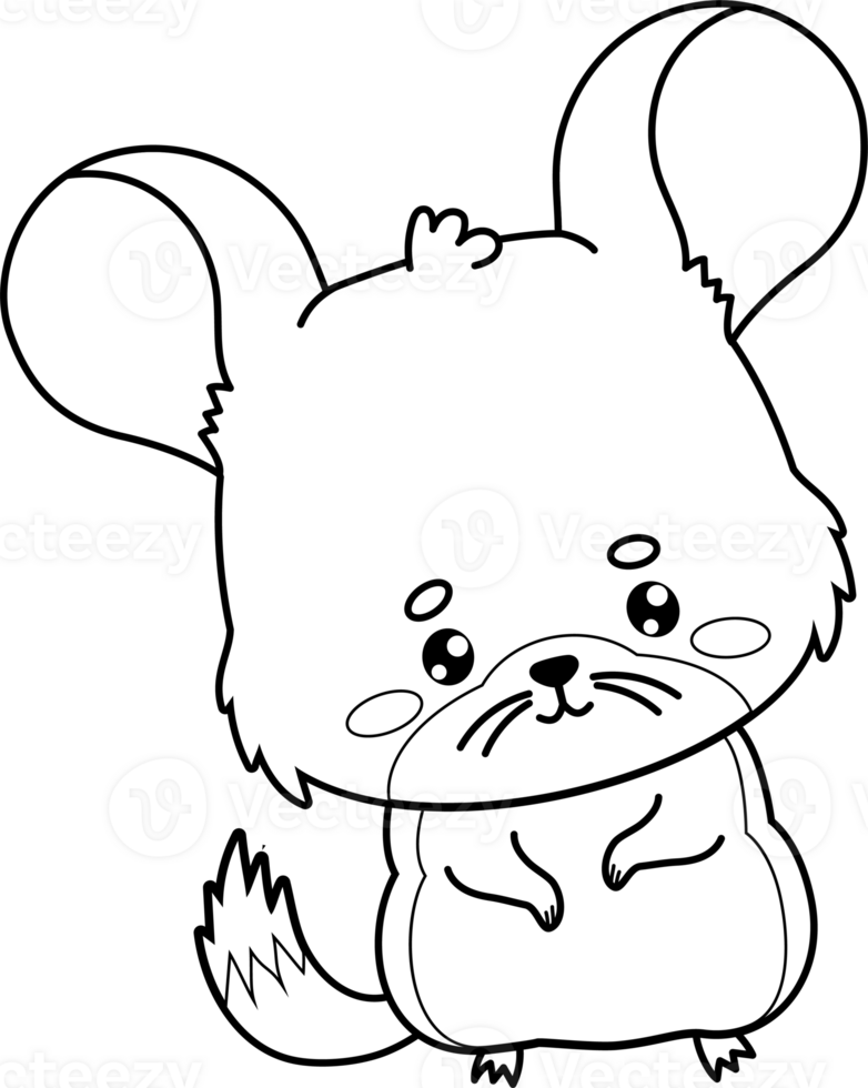 Outline chinchilla Cartoon kawaii animal rodent png