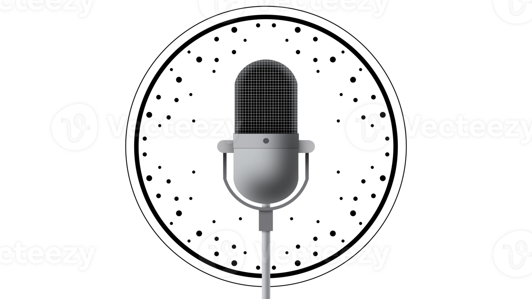 Professional microphone in radio station studio on air, Microphone, Happy radio host broadcasting in studio, record a podcast with headphones and microphone for live streaming png