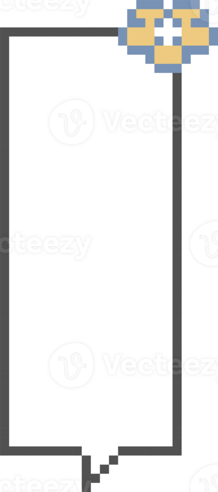 8bit retro game pixel speech bubble balloon icon sticker memo keyword planner text box banner png