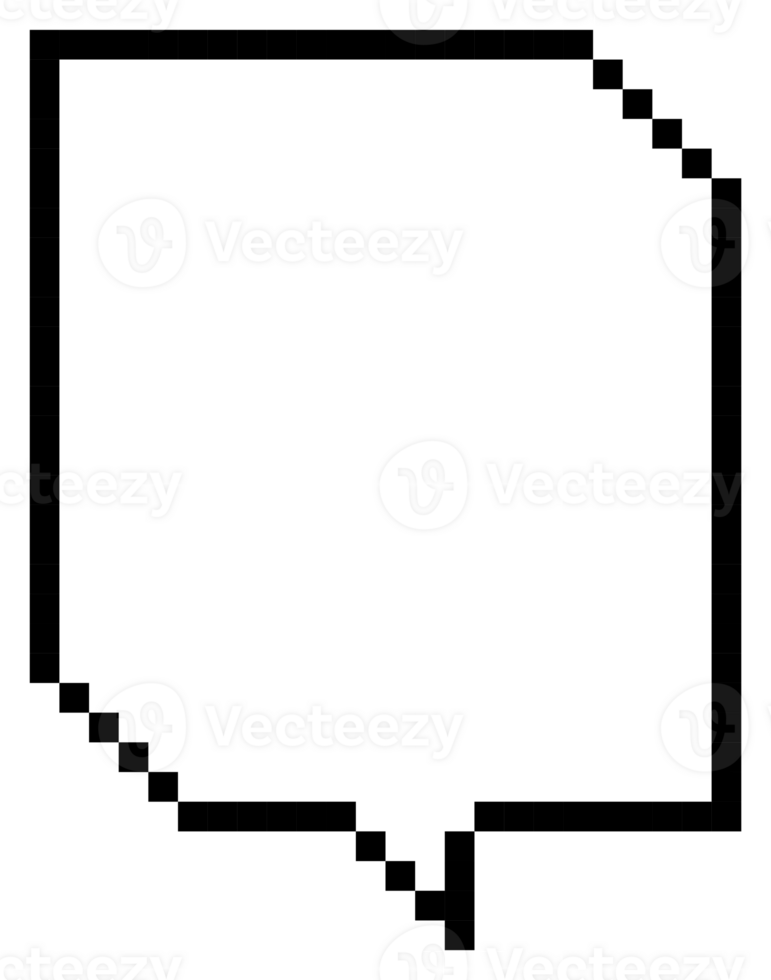 8bit retro game pixel art speech bubble balloon icon sticker memo keyword planner text box banner png