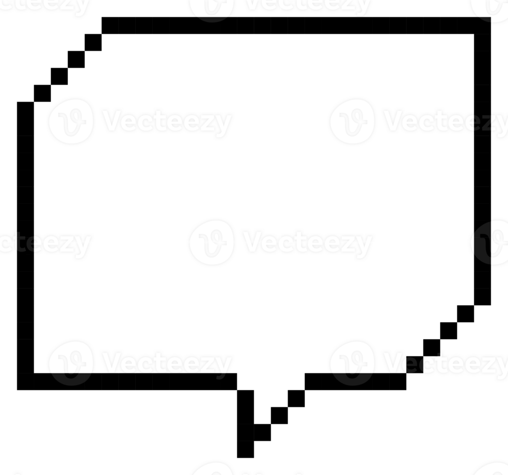 8bit retro game pixel art speech bubble balloon icon sticker memo keyword planner text box banner png