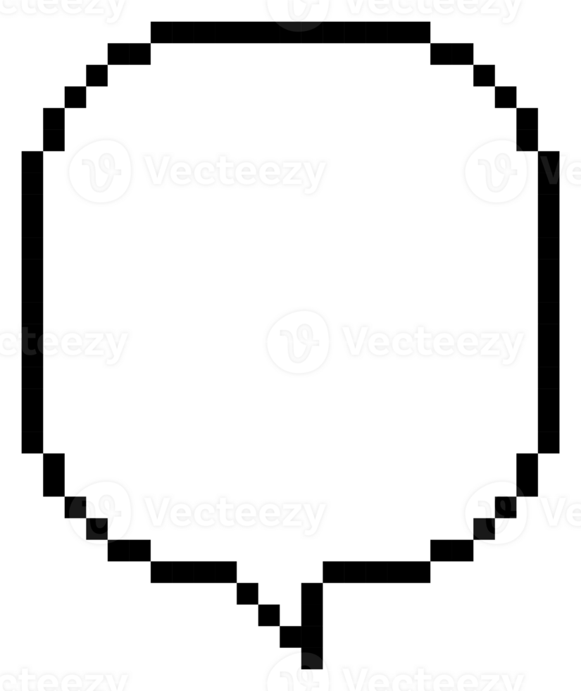 8bit retro game pixel art speech bubble balloon icon sticker memo keyword planner text box banner png