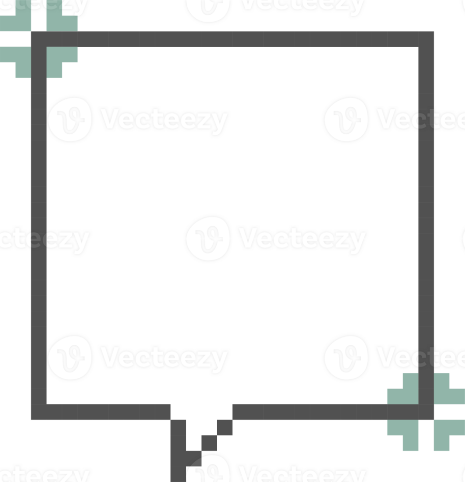 8bit retro game pixel speech bubble balloon icon sticker memo keyword planner text box banner png