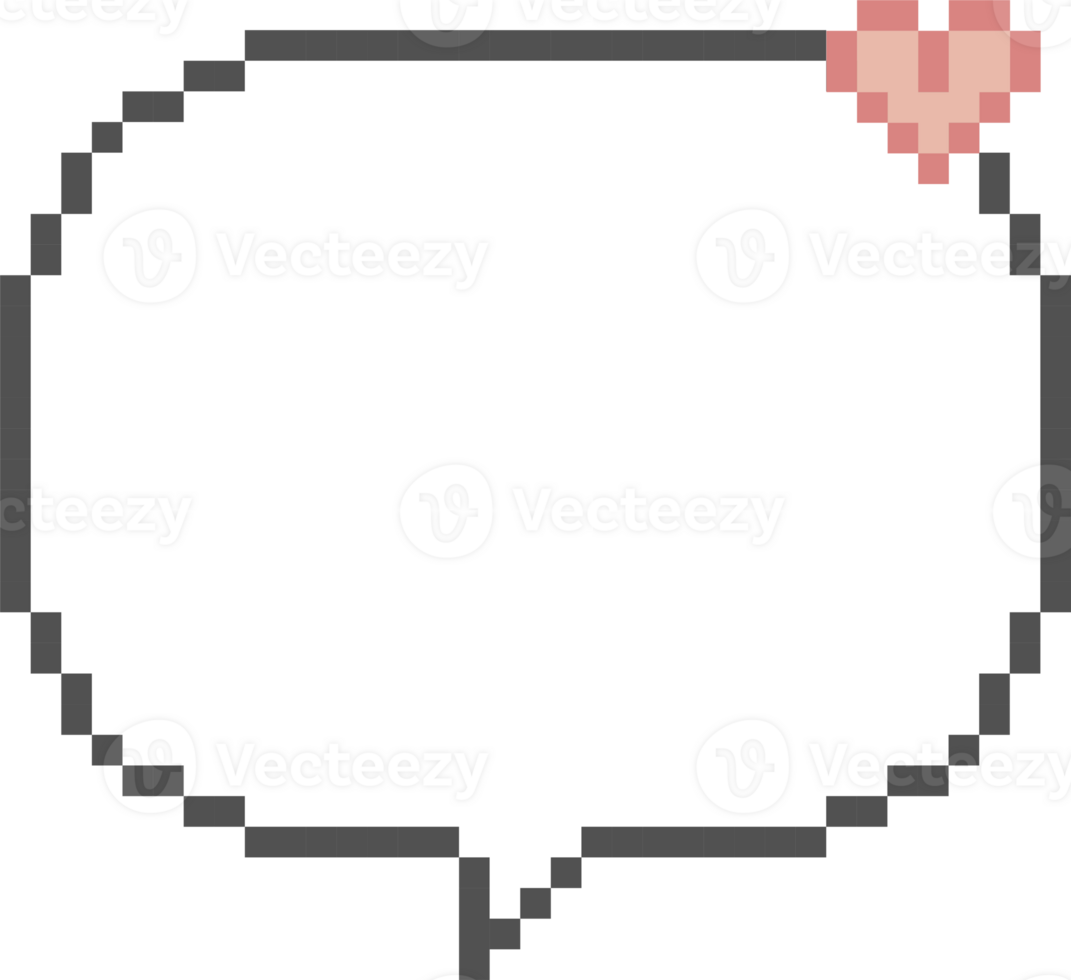 8bit retro game pixel speech bubble balloon icon sticker memo keyword planner text box banner png