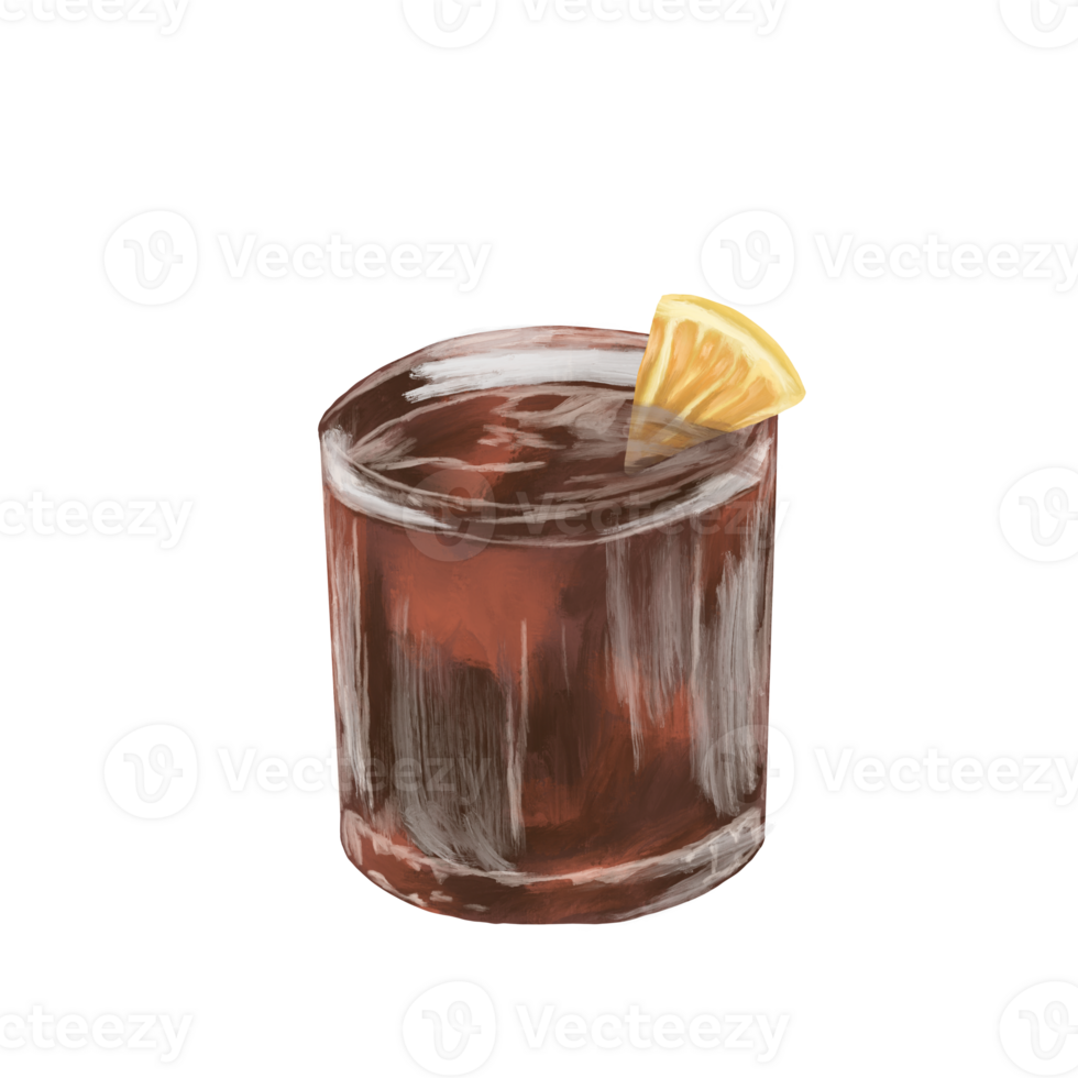 Ice coffee lime mocktail cafe menu illustration png