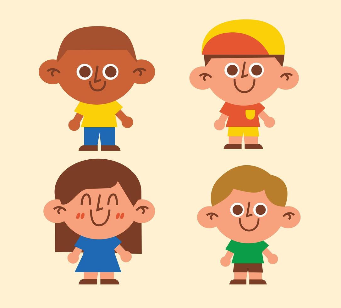 Kids Character kindergarten Bright Colorful Learning Education Illustration vector