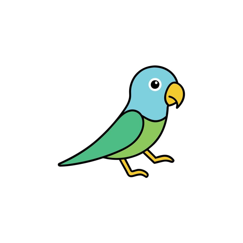 Budgerigar parrot walks icon illustration vector