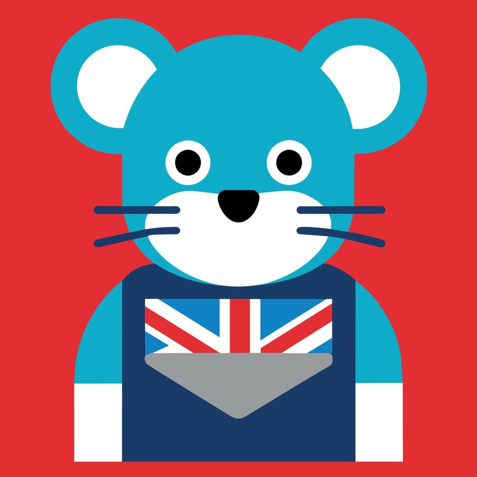 British Mouse learns icon illustration vector