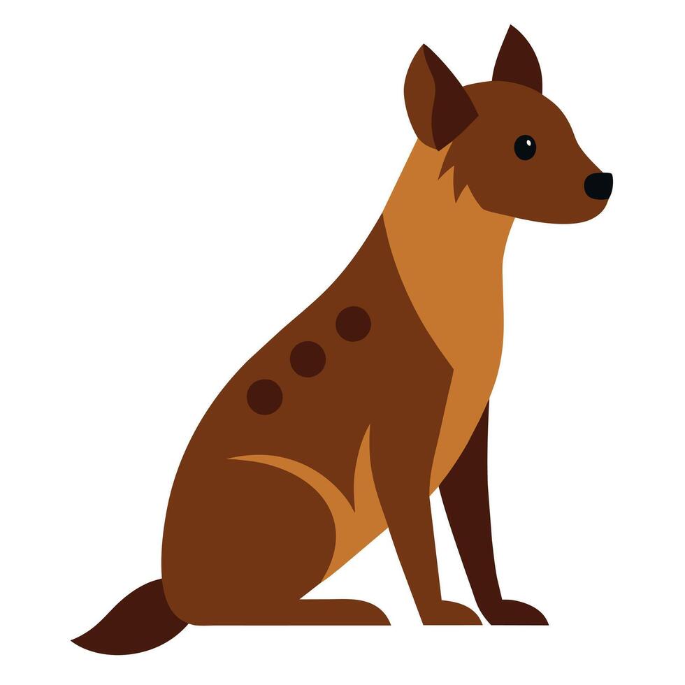 Brown Hyena sits icon illustration vector