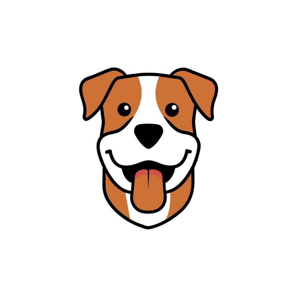 Bullboxer dog laughs icon illustration vector