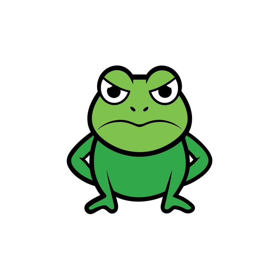 Bullfrog frog angry icon illustration vector