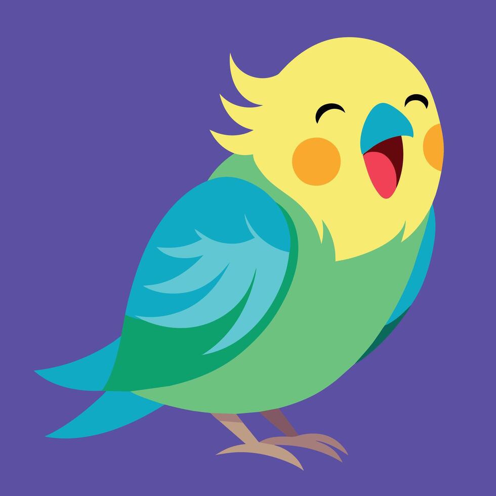 Budgie parrot laughs icon illustration vector