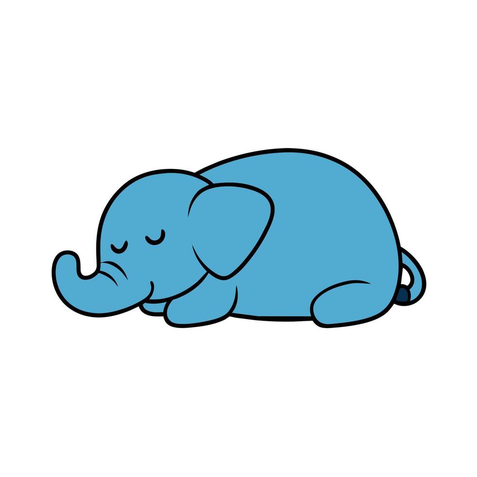 Bush Elephant sleeps icon illustration vector