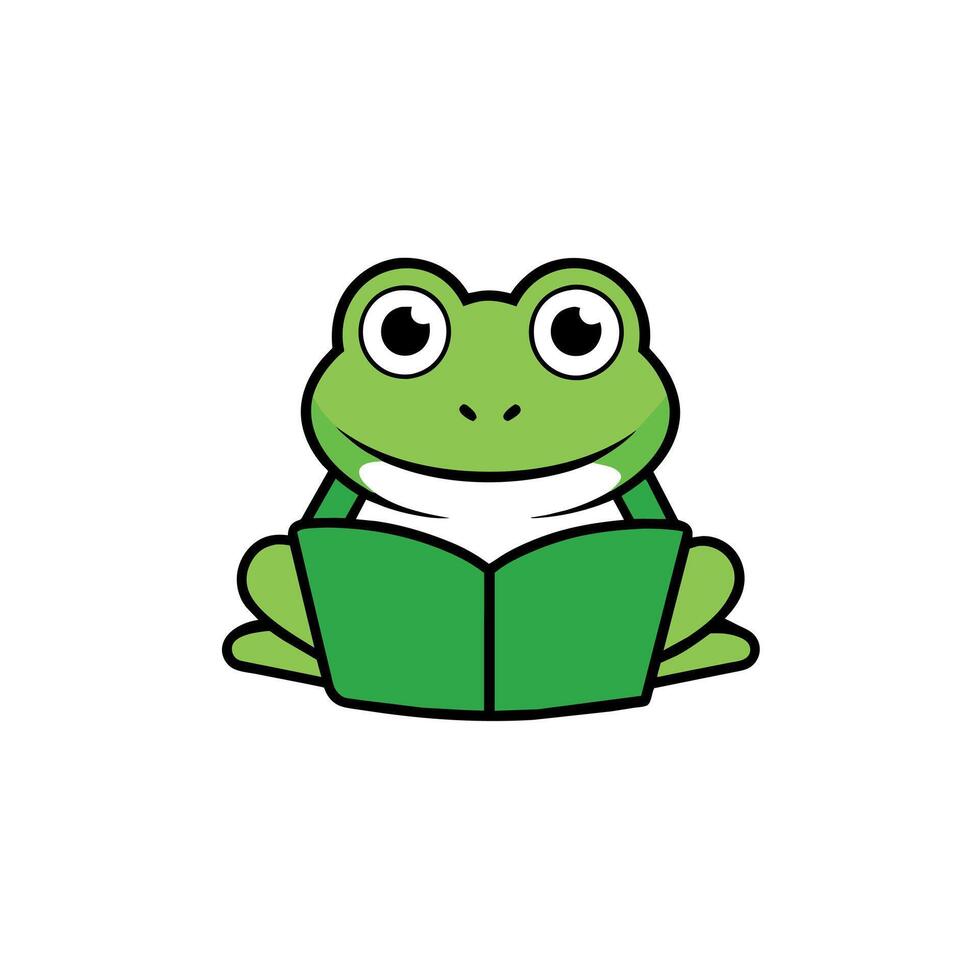 Bullfrog frog learns icon illustration vector