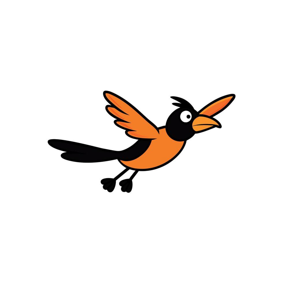 Bullocks Oriole bird jumps icon illustration vector