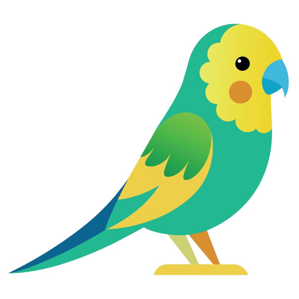 Budgerigar parrot stands icon illustration vector