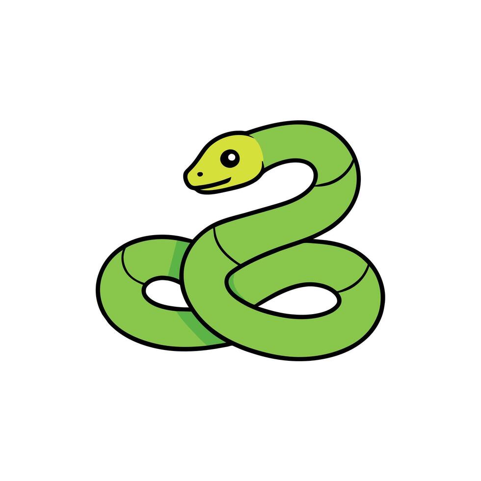 Bush Viper snake lies icon illustration vector
