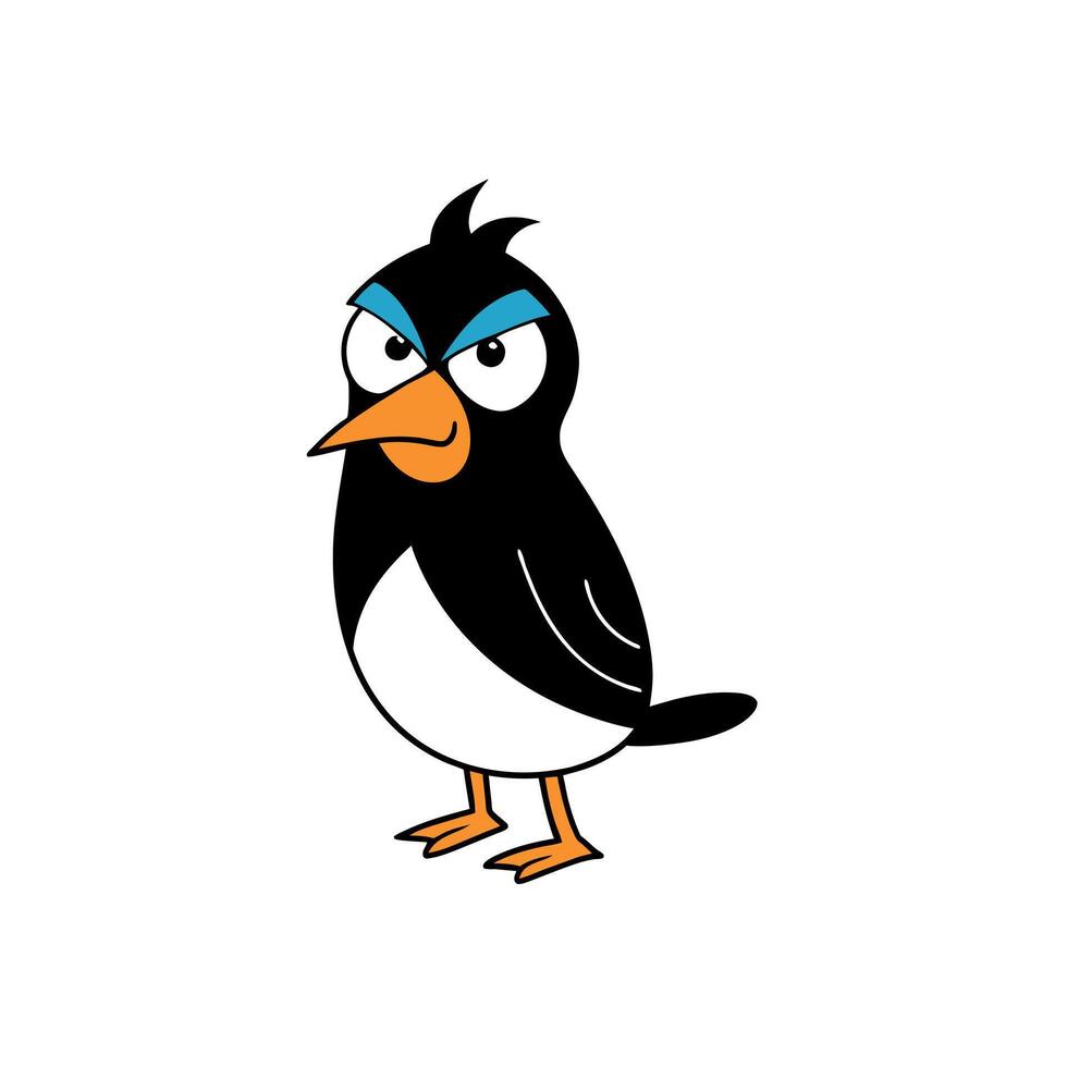 Bulbul bird angry icon illustration vector