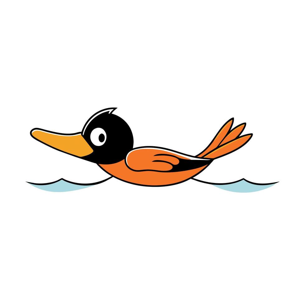 Bullocks Oriole bird swims icon illustration vector