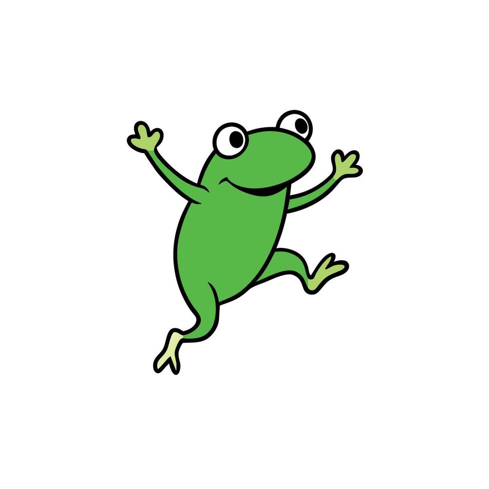 Bullfrog frog jumps icon illustration vector