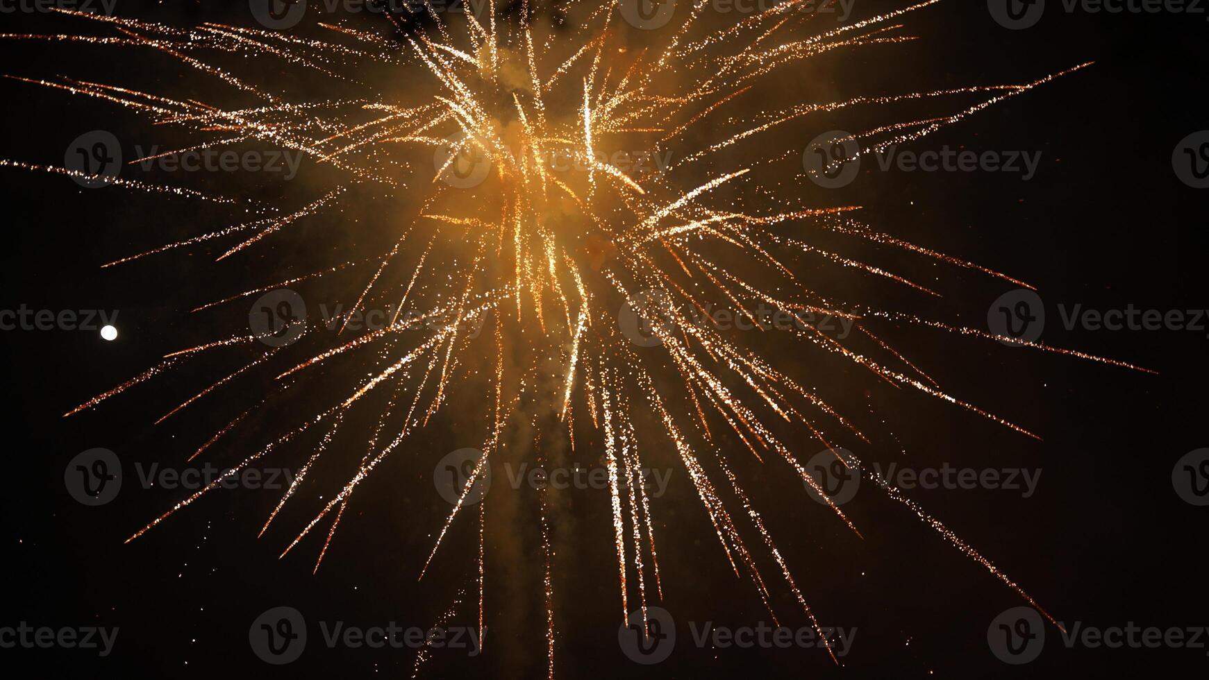The beautiful and colorful fireworks show for new year's celebration at night photo