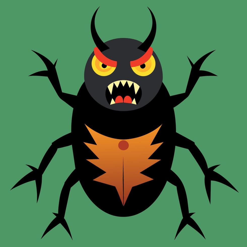 Burying Beetle angry icon illustration vector