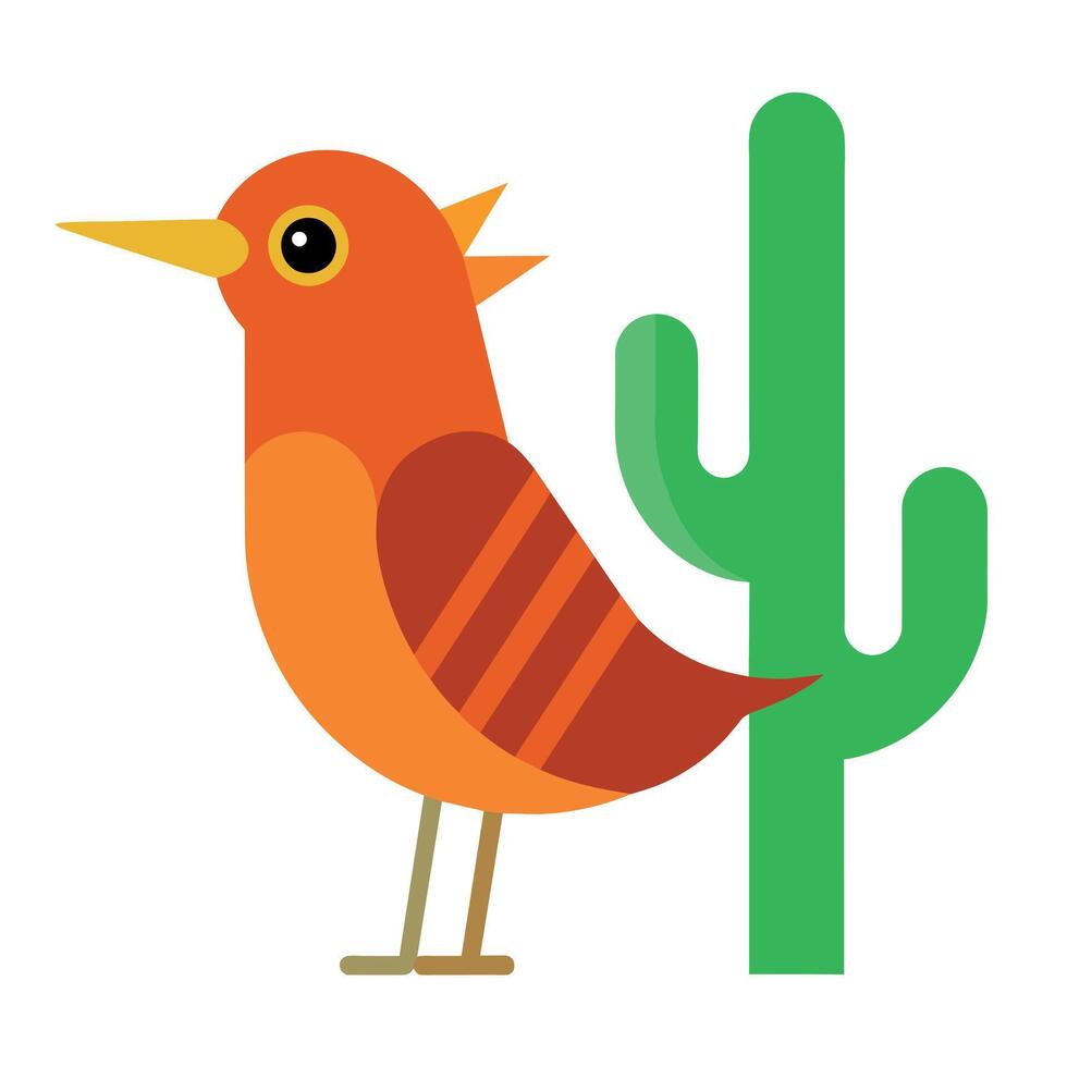 Cactus Wren bird swims icon illustration vector