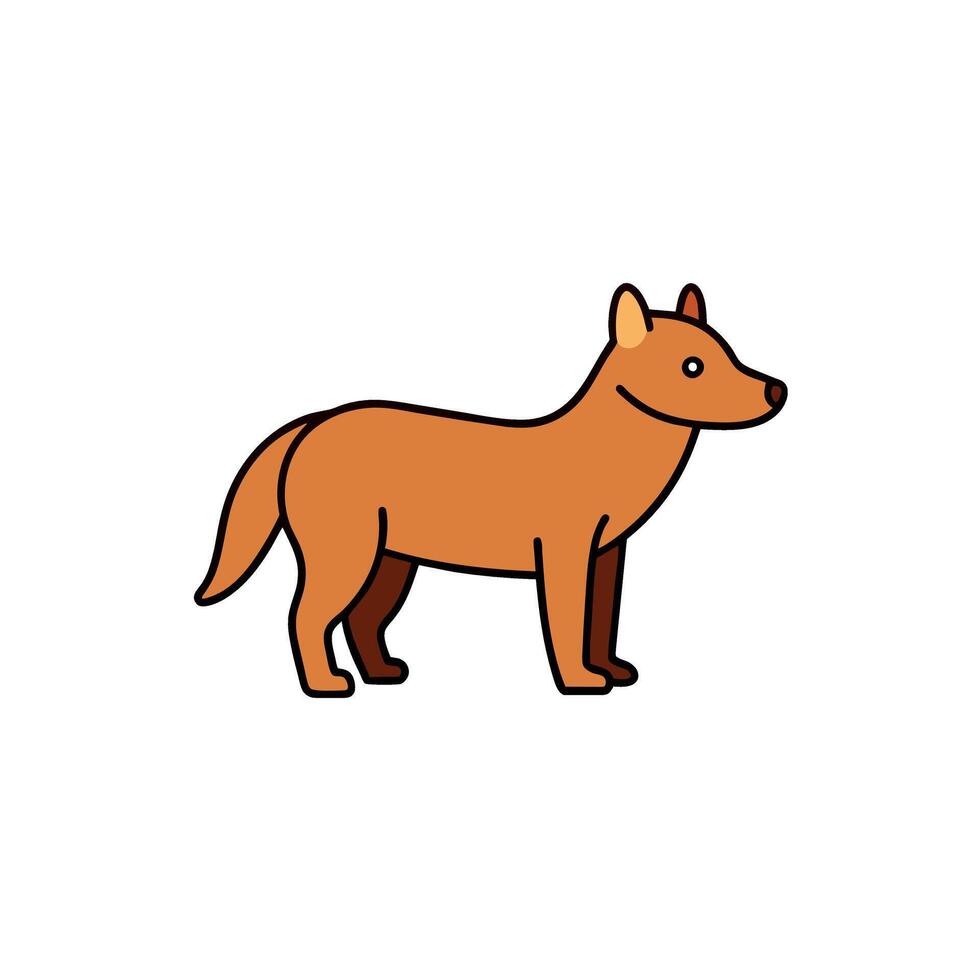 Bush Dog looks icon illustration vector