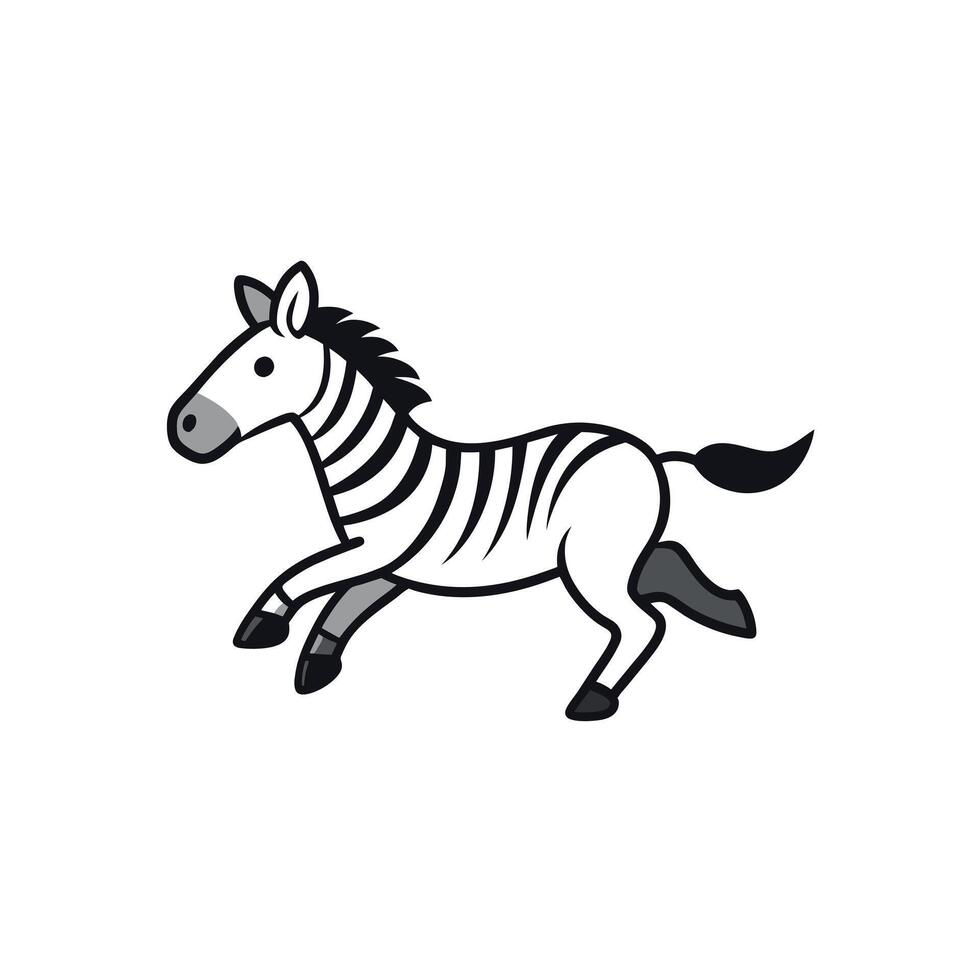 Burchells Zebra runs icon illustration vector