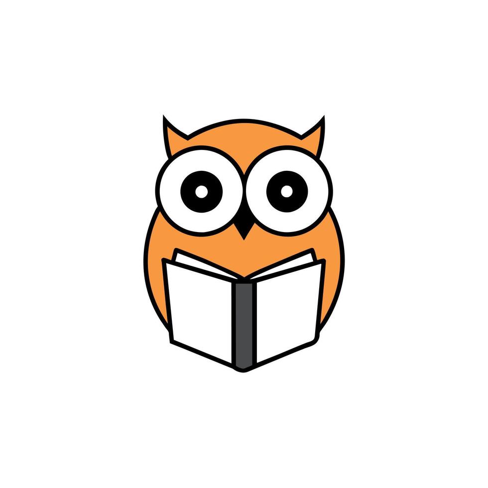 Burrowing Owl reading icon illustration vector