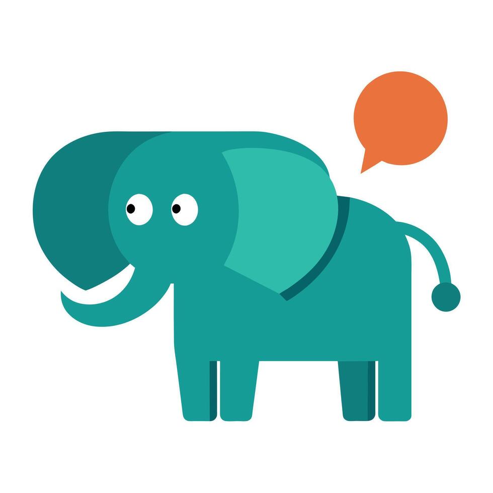 Bush Elephant speaks icon illustration vector