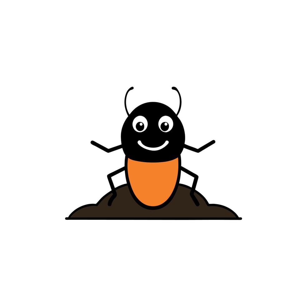 Burying Beetle smiles icon illustration vector