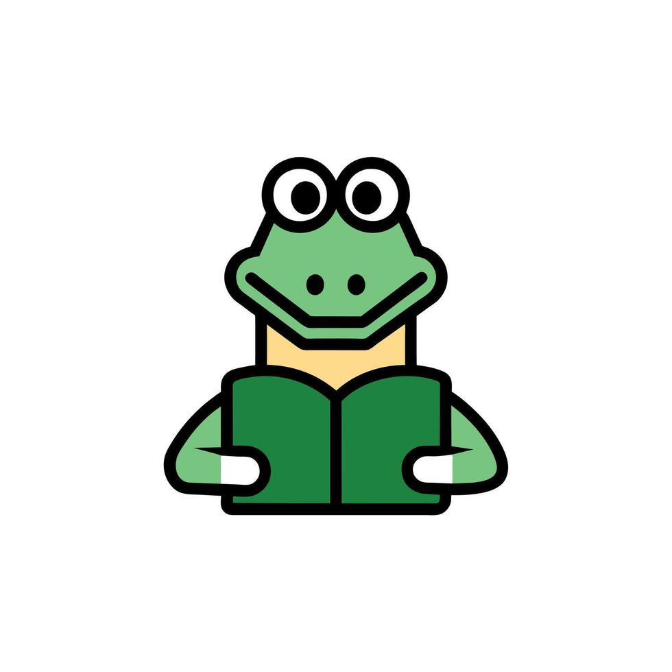 Caiman learns icon illustration vector