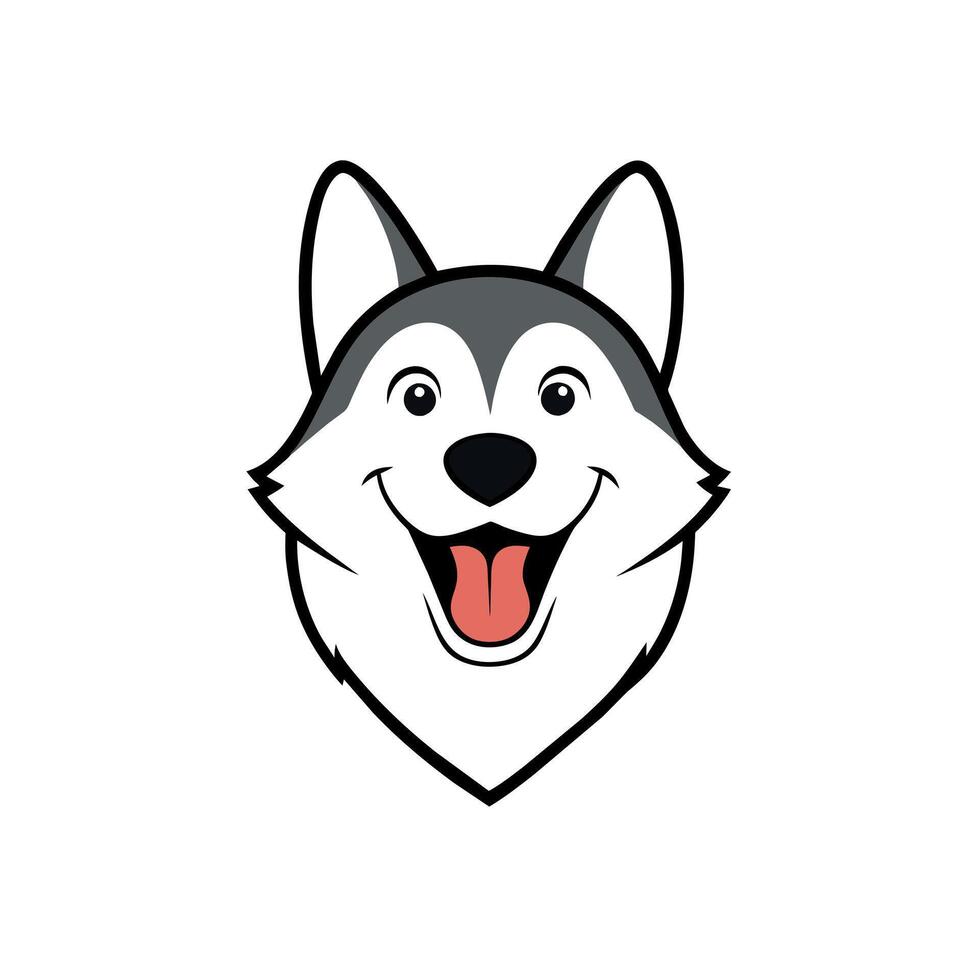 Canadian Eskimo Dog laughs icon illustration vector